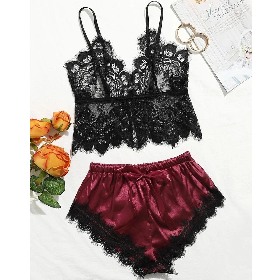Satin lingerie set