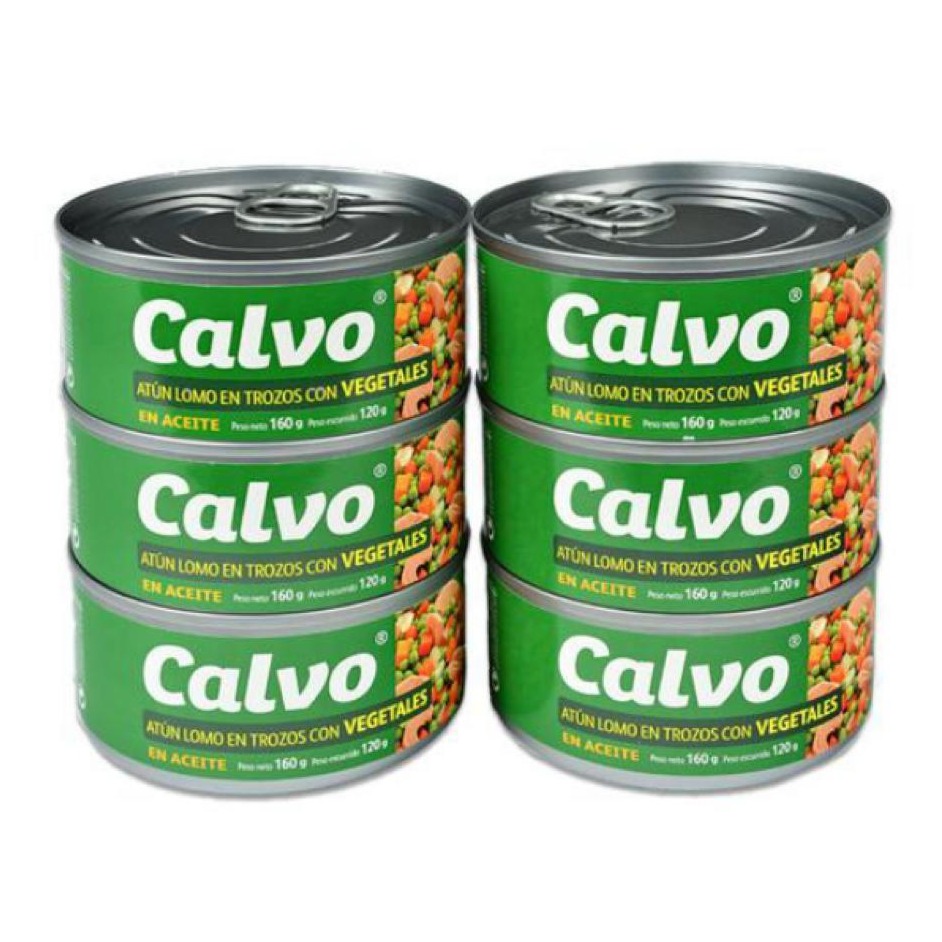 Atún trozos con vegetales Calvo 6UNI 160G