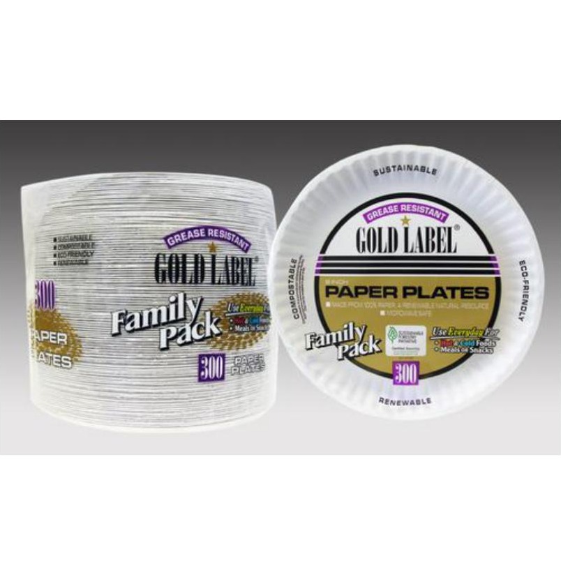 Gold Label Platos de papel 9" / 300 UNI