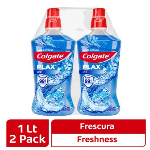 Enjuague bucal Colgate Plax Ice 2 UNI / 1 Ltr