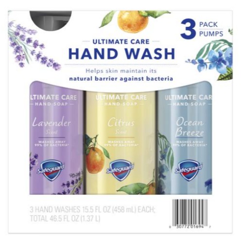 Jabón para manos dispensador manual Safeguard 3 UNI / 458 ml