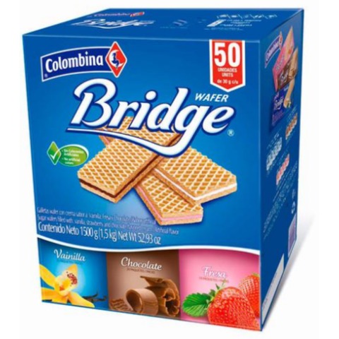 Galletas Wafer Bridge surtidas 50 UNI / 30 grs