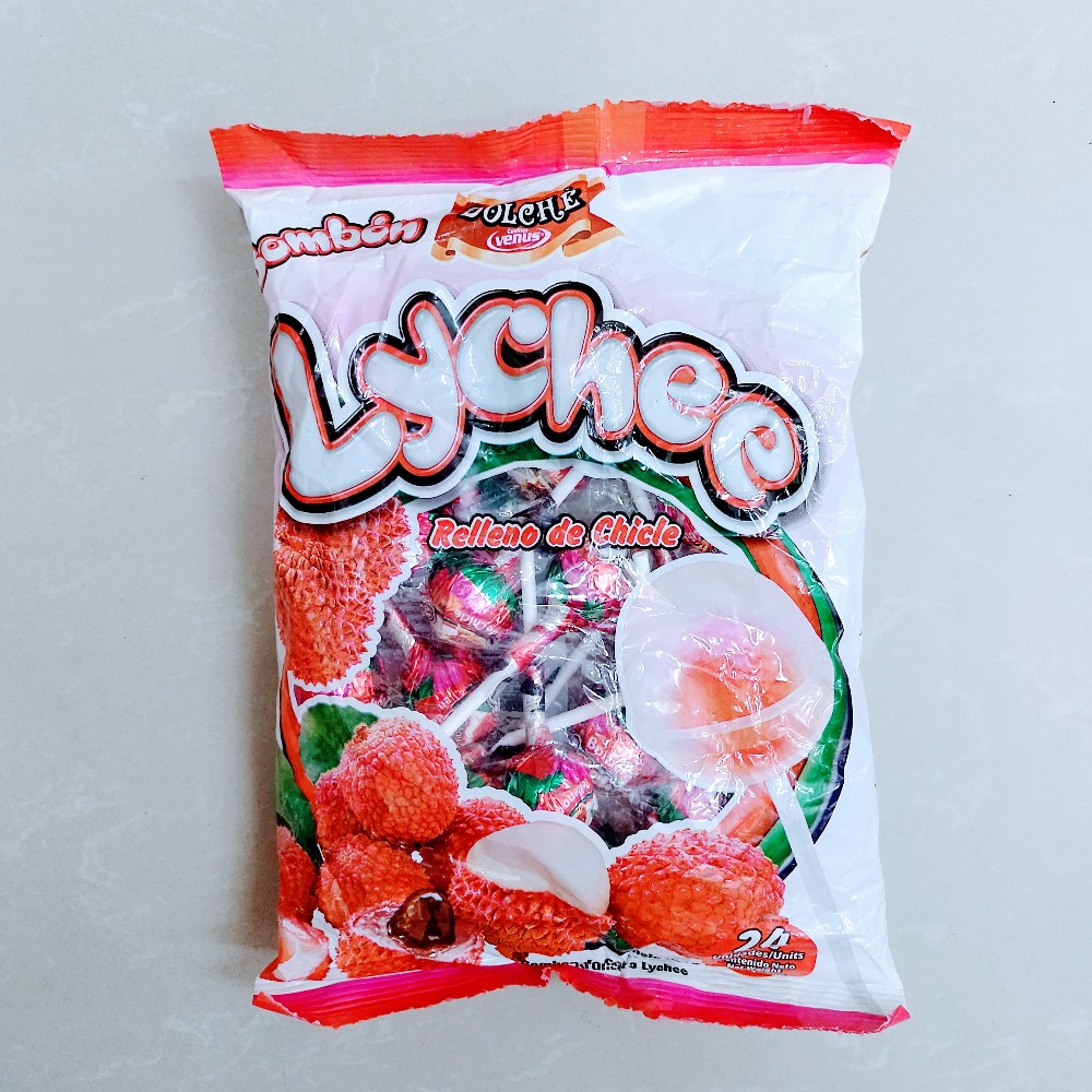 Bombón Lychee relleno de chicle Venus 24 UNI 
