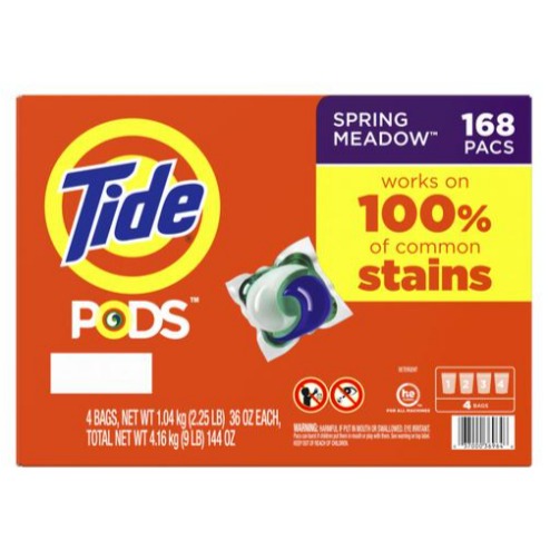 Detergente líquido para ropa Tide Pods 168 cápsulas /  4.25 Ltr