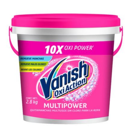 Detergente Vanish rosa removedor de manchas en polvo 2.8Kg