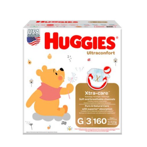 Pañales Huggies talla G / 160 uni