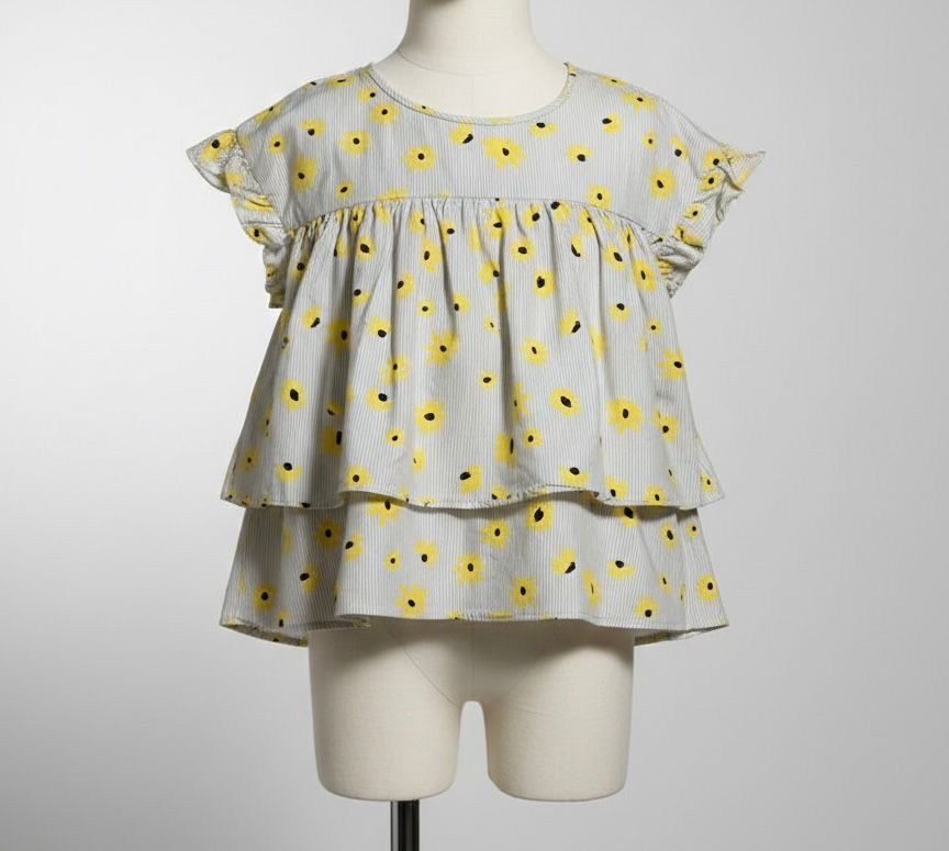 BLUSA DE FLORES AMARILLA