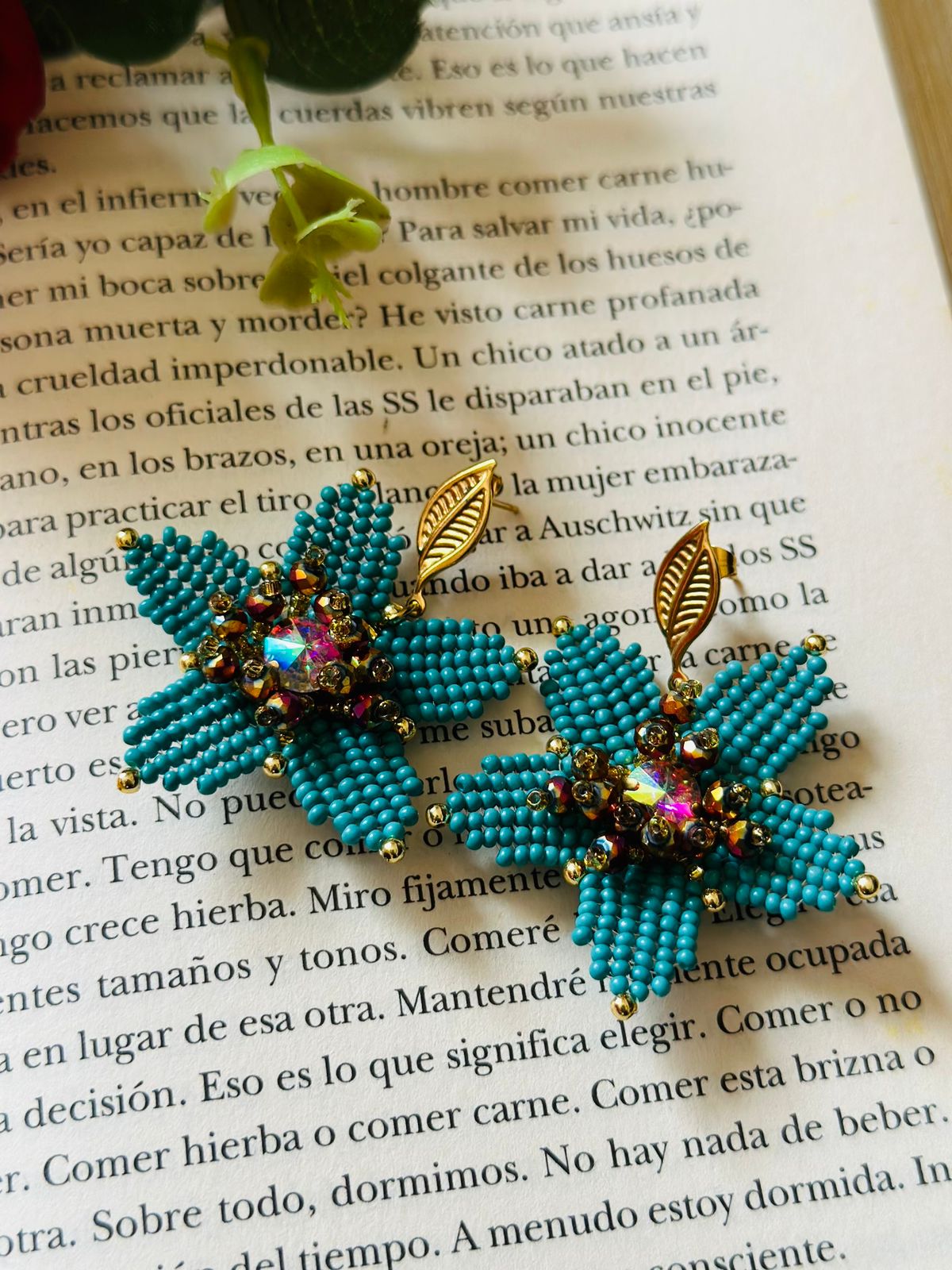 PENDIENTES FLOR TURQUESA