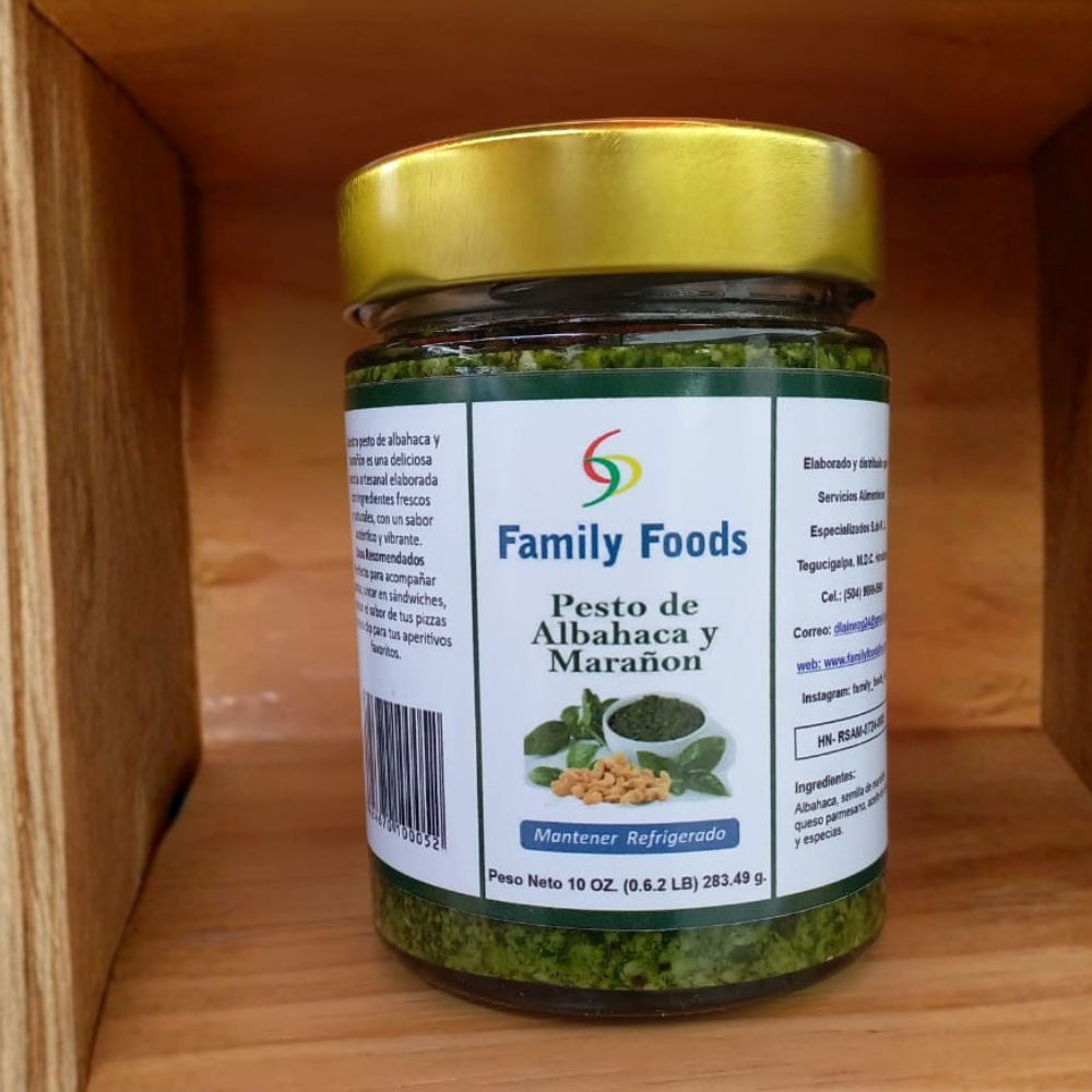PESTO DE ALBAHACA Y MARAÑÓN